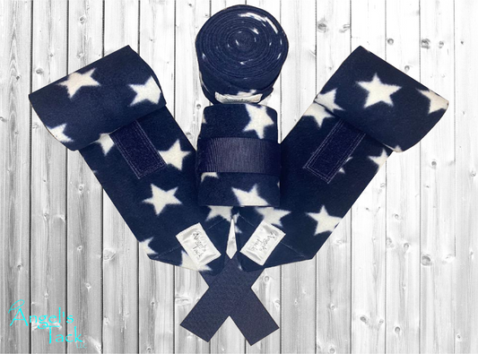 Patriotic navy and white star print polo wraps