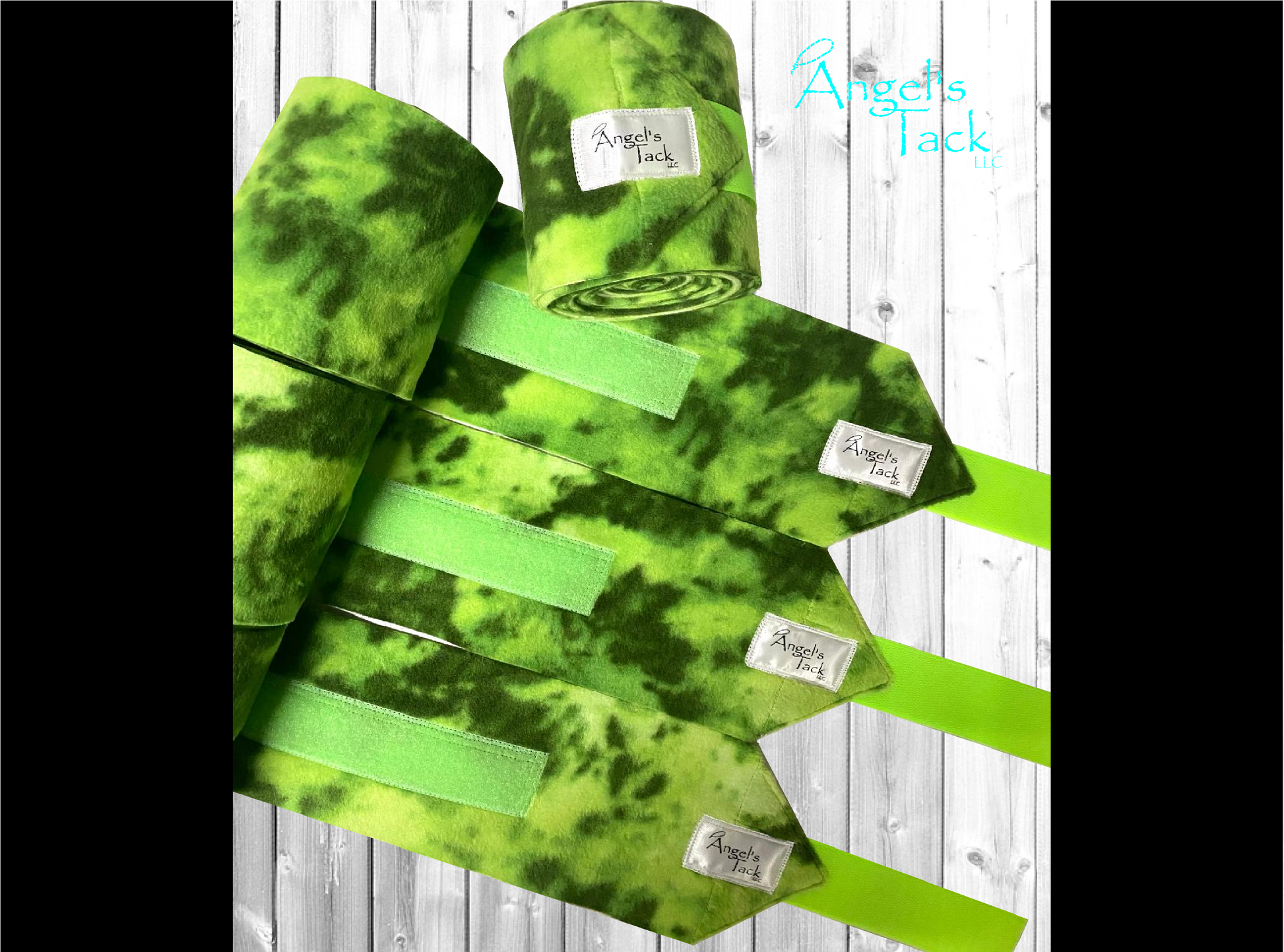 Neon green polo wraps, unrolled