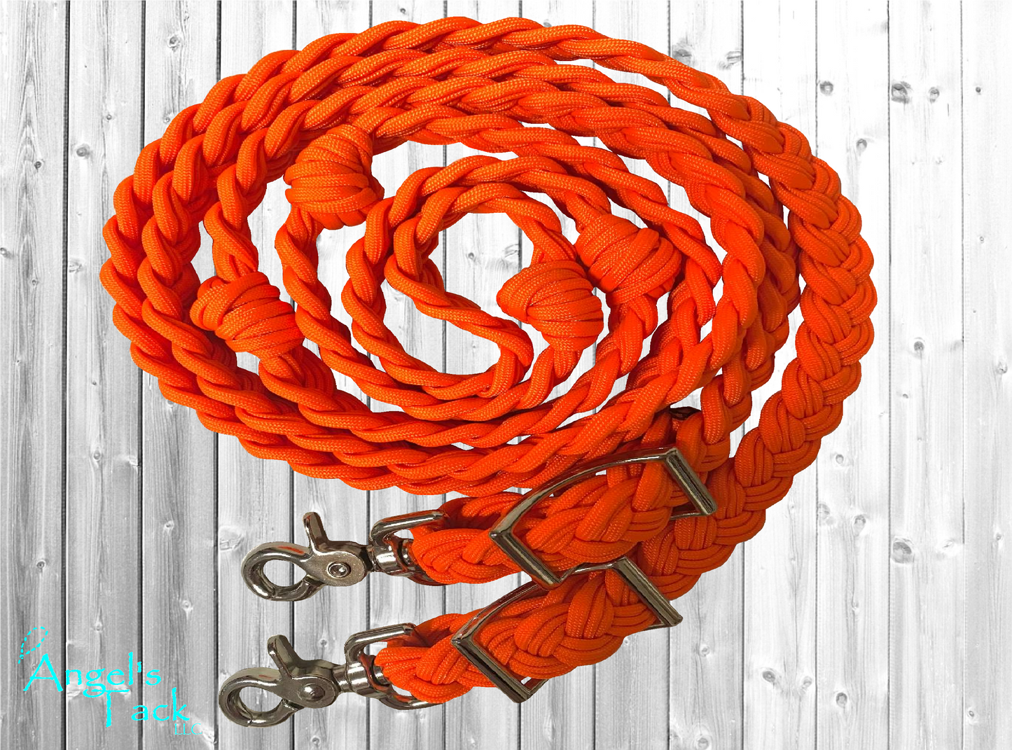 Neon orange barrel reins
