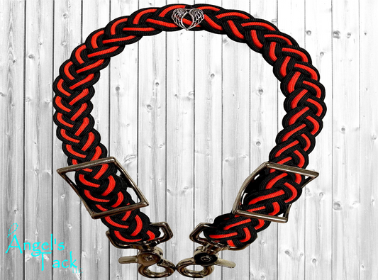 Neon orange and black wither strap