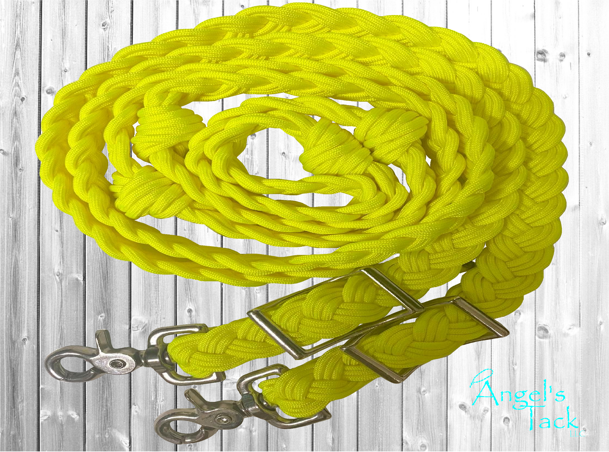 Solid neon yellow barrel reins