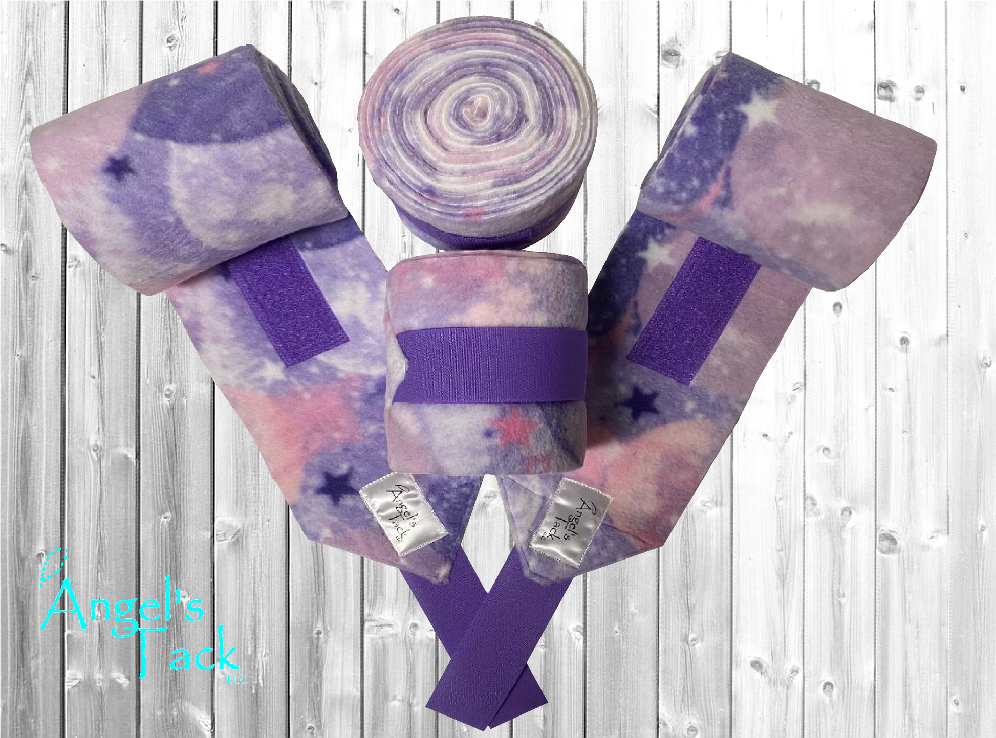 Pink and purple galaxy polo wraps