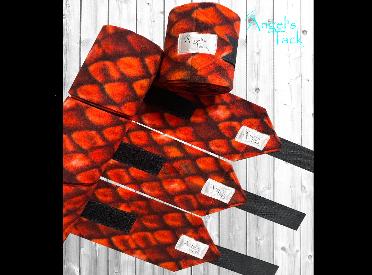 Red dragon scale polo wraps, unrolled