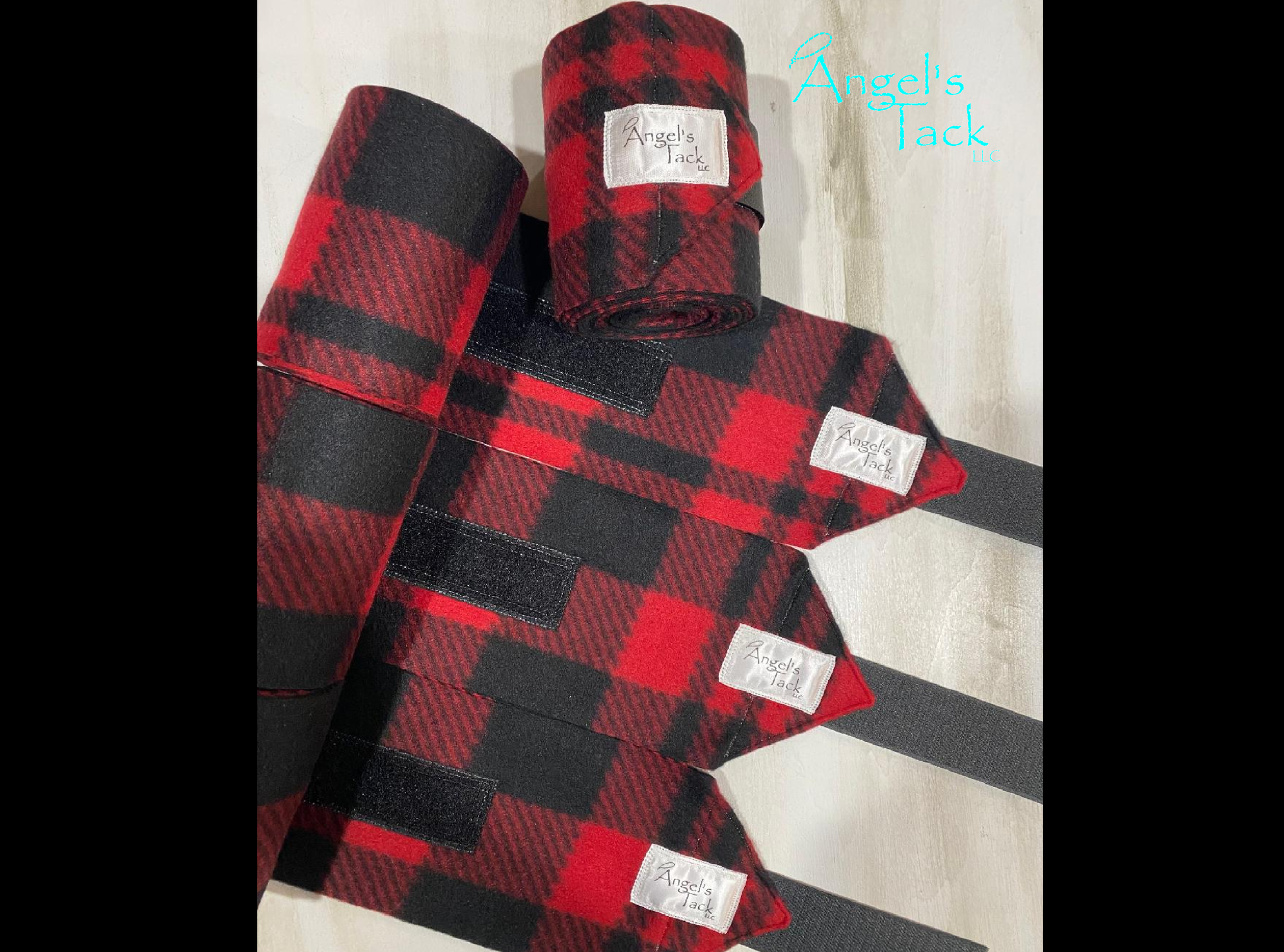 Red plaid polo wraps, unrolled