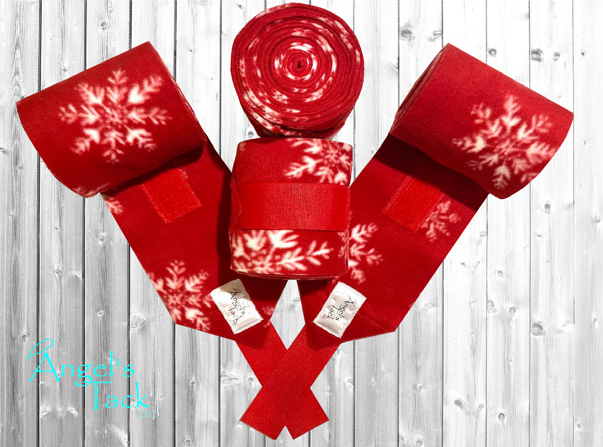 Red and white snowflake polo wraps