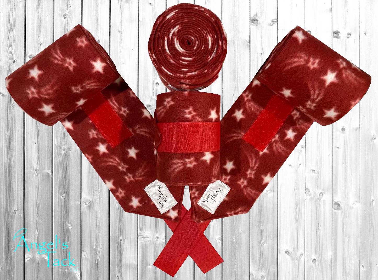 Red and white star polo wraps