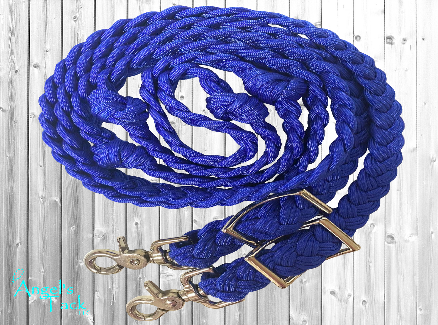 Royal blue barrel reins