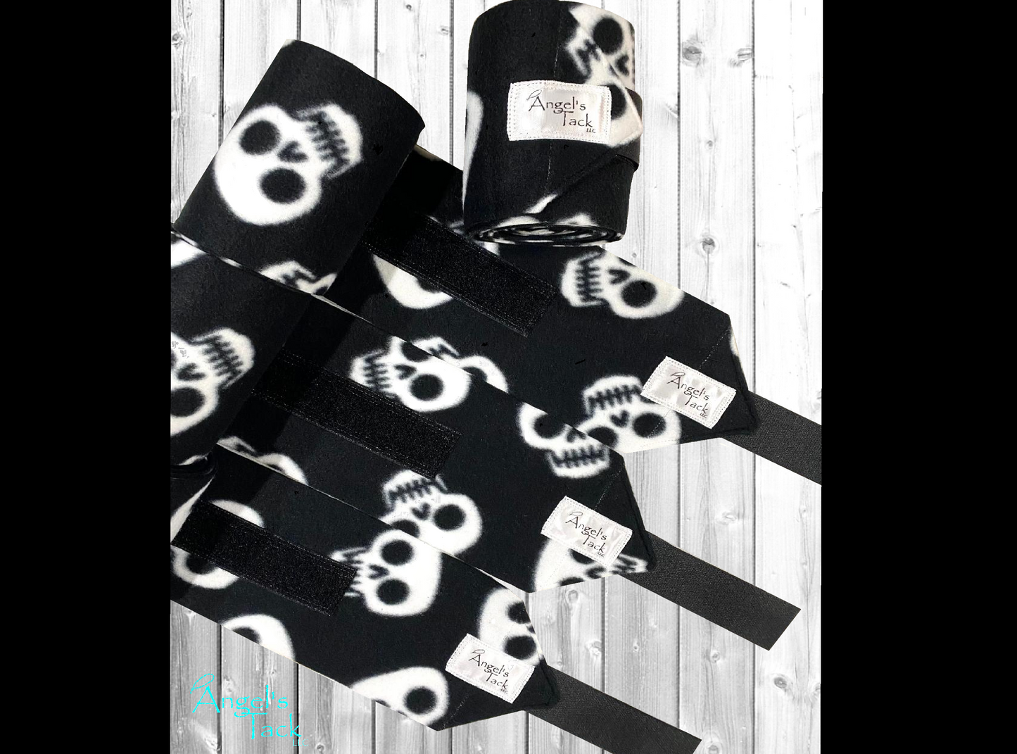 Skull print polo wraps, unrolled