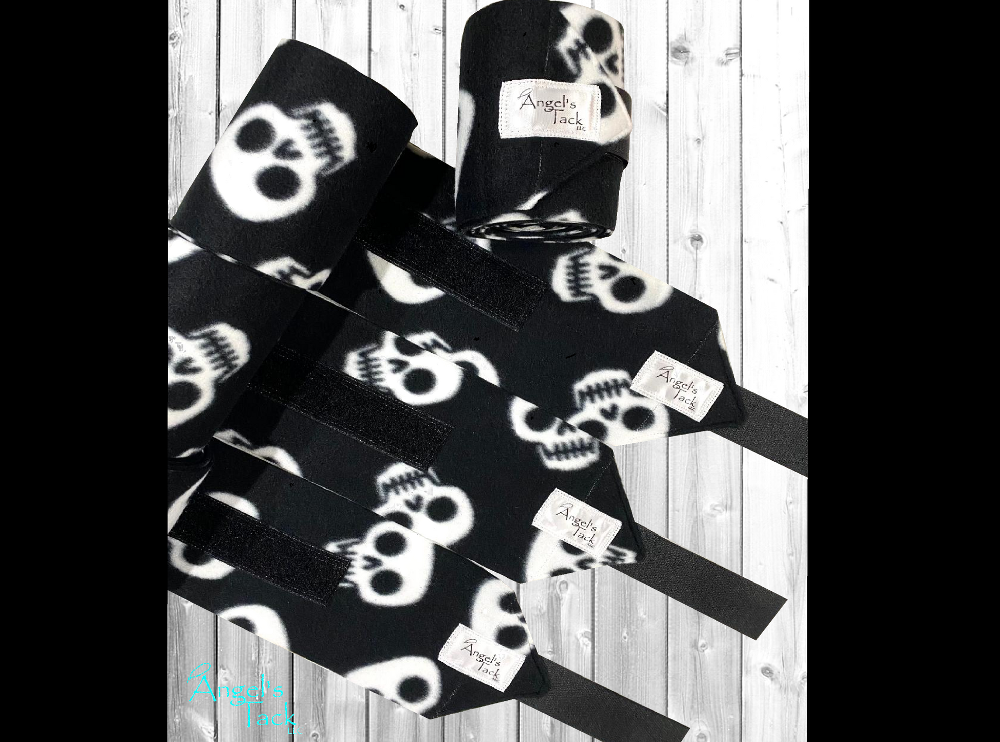 Skull print polo wraps, unrolled