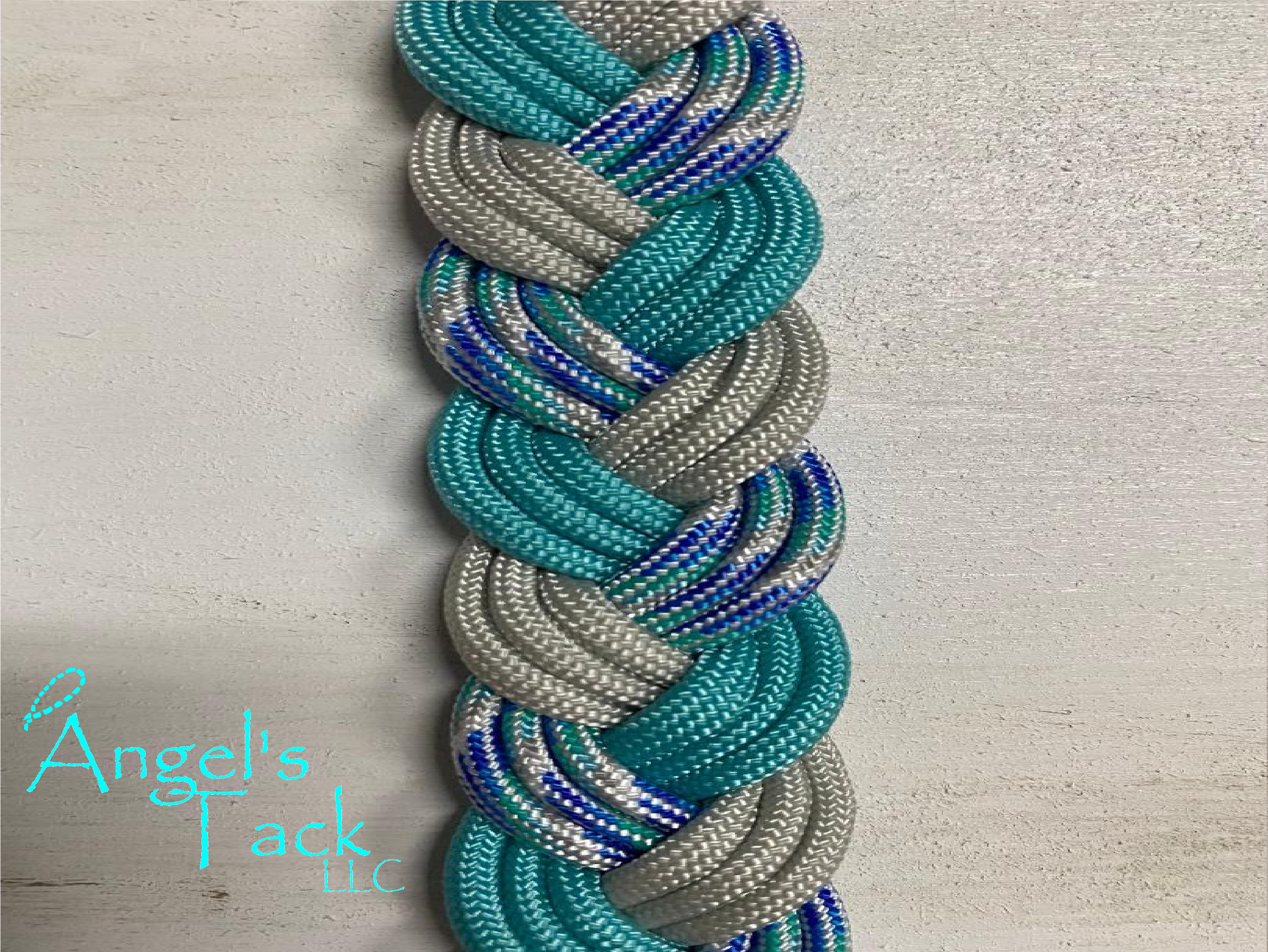 Turquoise and grey barrel reins