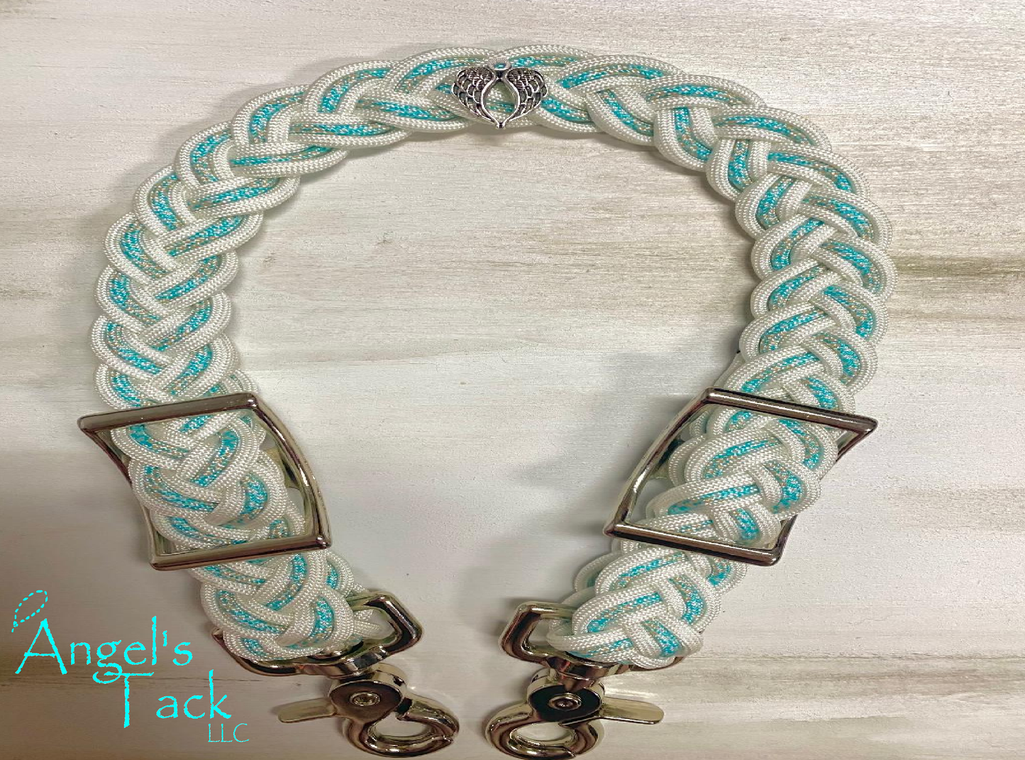 Turquoise and white wither strap