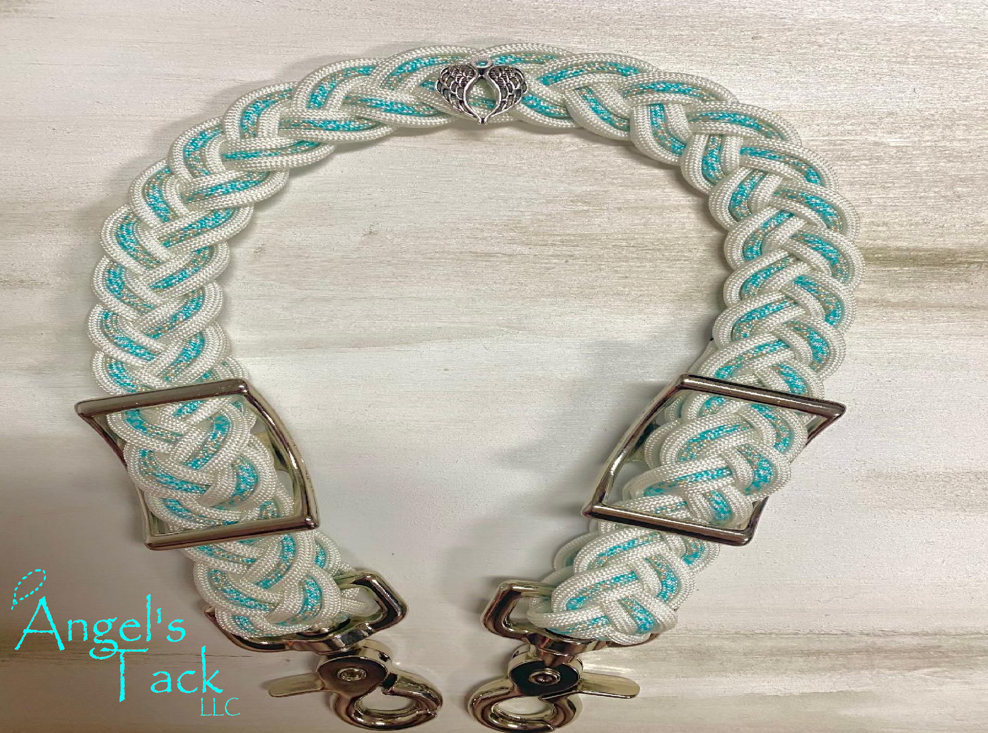 Turquoise and white wither strap