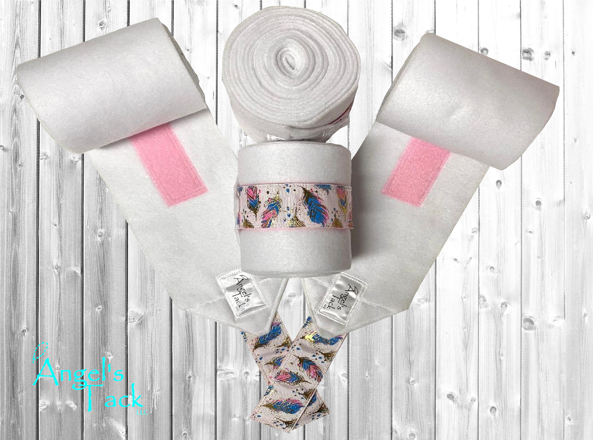 White feather polo wraps